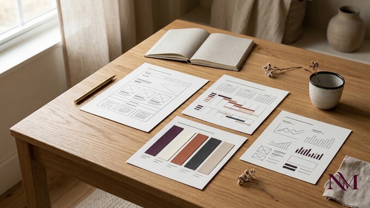 Digital marketing service deliverables including SEO audits, Google Ads campaign structure, content calendars, and web design scopes