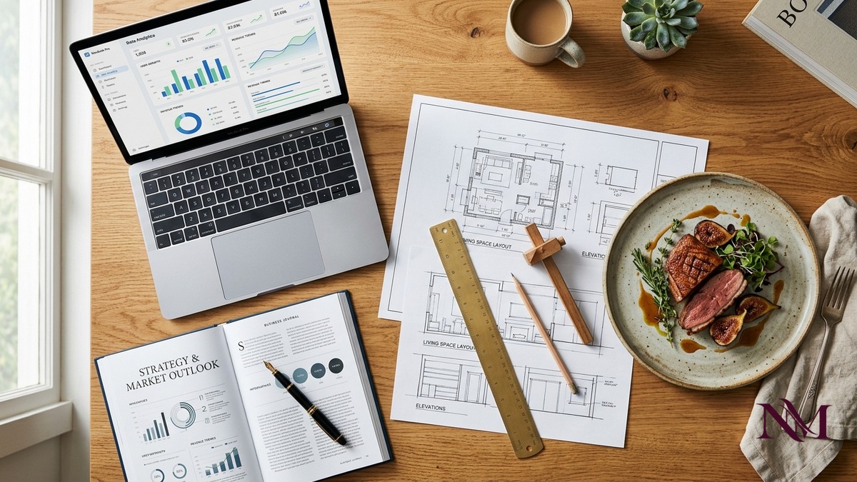 Informational publication categories including technology tools, business insights, food, and home design